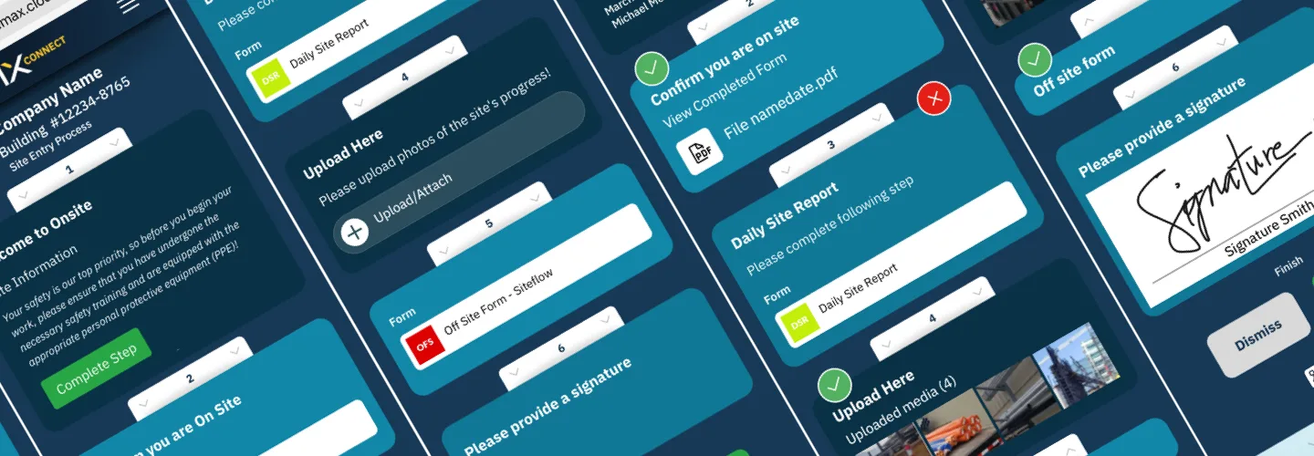 SiteMax Siteflow QR workflows on mobile